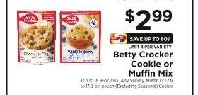 Betty Crocker Cookie or Muffin Mix