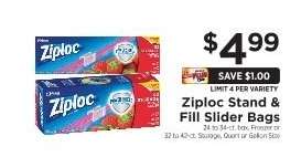 Ziploc Stand & Fill Slider Bags