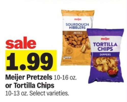 Meijer Pretzels or Tortilla Chips