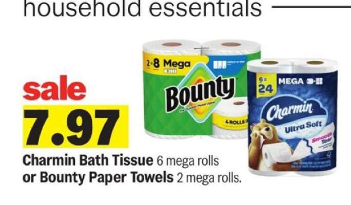Charmin Bath Tissue or Bounty Paper Towels
