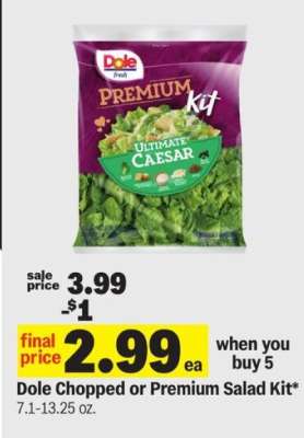 Dole Chopped or Premium Salad Kit