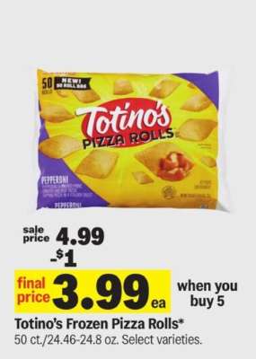 Totino's Frozen Pizza Rolls*