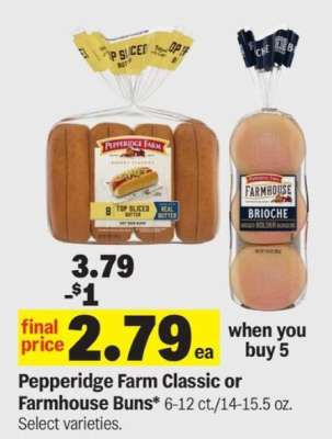 Pepperidge Farm Classic or Farmhouse Buns*