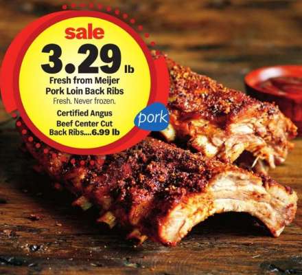 Fresh from Meijer Pork Loin Back Ribs