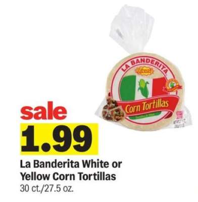 La Banderita White or Yellow Corn Tortillas