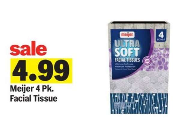 Meijer 4 Pk. Facial Tissue*