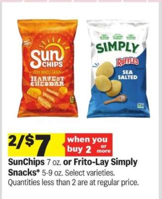 SunChips or Frito-Lay Simply Snacks