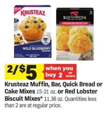 Krusteaz Muffin, Bar, Quick Bread or Cake Mixes or Red Lobster Biscuit Mixes