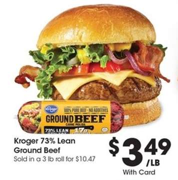 Kroger 73% Lean Ground Beef