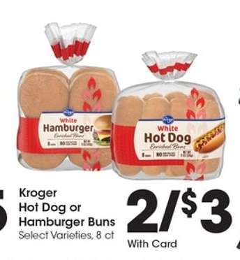 Kroger Hot Dog or Hamburger Buns