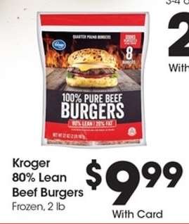 Kroger 80% Lean Beef Burgers