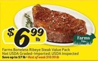 Farms Boneless Ribeye Steak Value Pack