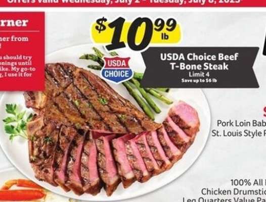 USDA Choice Beef T-Bone Steak