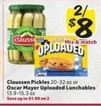 Claussen Pickles or Oscar Mayer Uploaded Lunchables