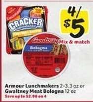 Armour LunchMakers or Gwaltney Meat Bologna