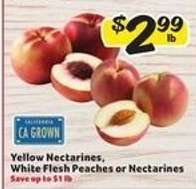 Yellow Nectarines, White Flesh Peaches or Nectarines