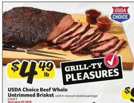 USDA Choice Beef Whole Untrimmed Brisket