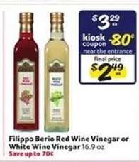 Filippo Berio Red Wine Vinegar or White Wine Vinegar