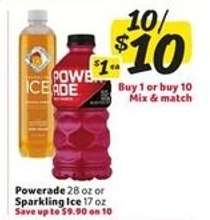 Powerade or Sparkling Ice