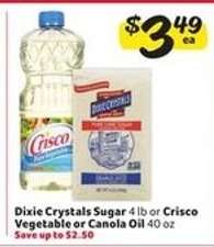 Dixie Crystals Sugar or Crisco Oil