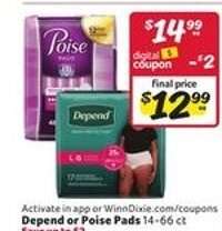 Depend or Poise Pads