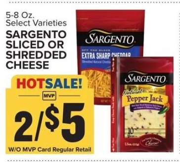 Sargento Sliced or Shredded Cheese