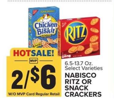 Nabisco Ritz or Snack Crackers