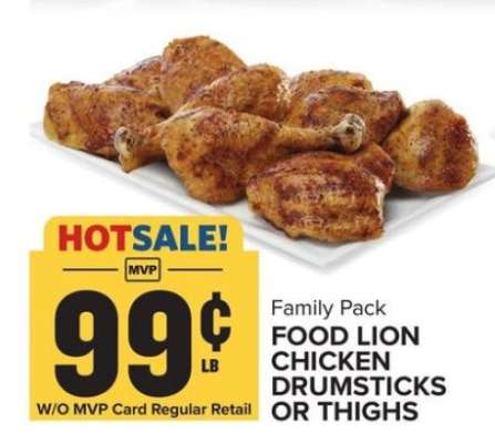 Food Lion Chicken Drumsticks or Thighs