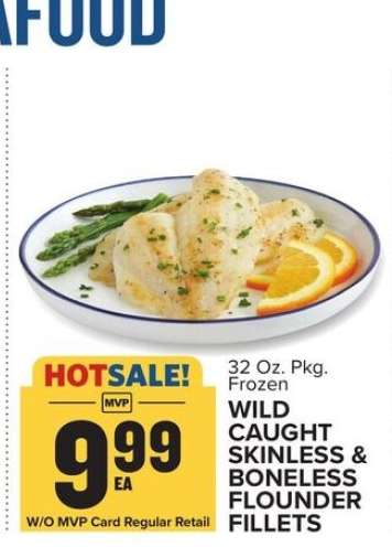 Wild Caught Skinless & Boneless Flounder Fillets