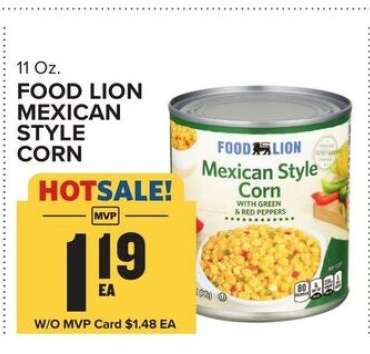 FOOD LION MEXICAN STYLE CORN