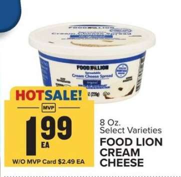 Food Lion Cream Cheese