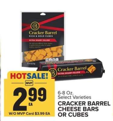 Cracker Barrel Cheese Bars or Cubes