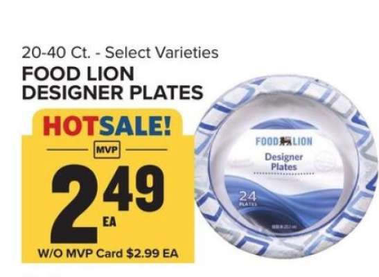 FOOD LION DESIGNER PLATES