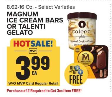 Magnum Ice Cream Bars or Talenti Gelato