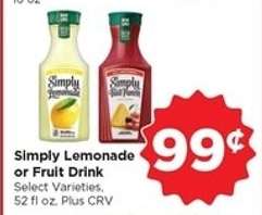Simply Lemonade or Fruit Drink