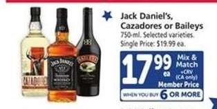 Jack Daniel's, Cazadores or Baileys