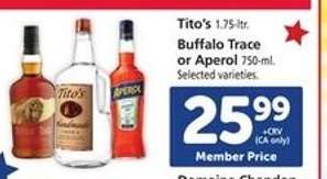 Tito's, Buffalo Trace or Aperol
