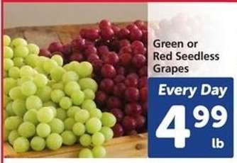 Green or Red Seedless Grapes