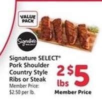 Signature SELECT Pork Shoulder Country Style Ribs or Steak