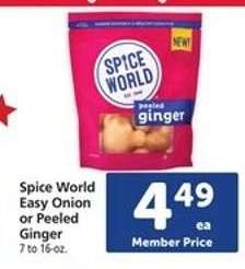 Spice World Easy Onion or Peeled Ginger