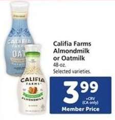 Califia Farms Almondmilk, or Oatmilk
