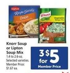 Knorr Soup or Lipton Soup Mix