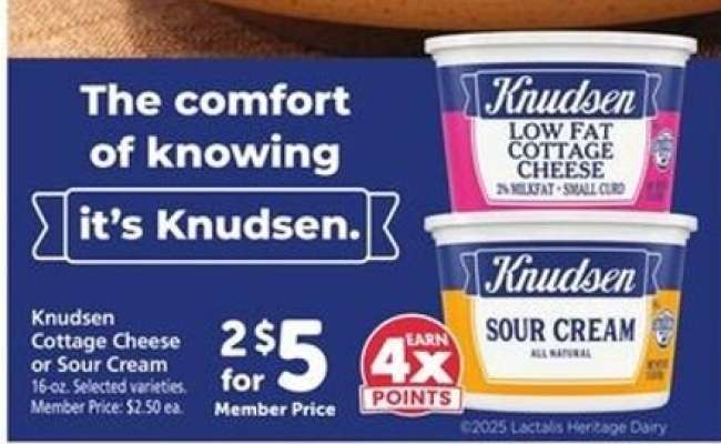 Knudsen Cottage Cheese or Sour Cream