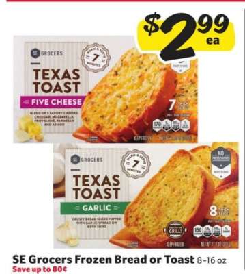 SE Grocers Frozen Bread or Toast