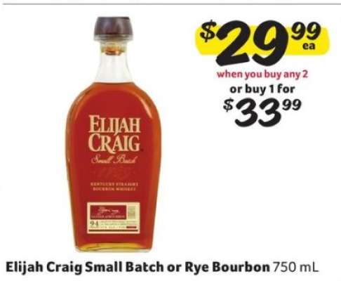 Elijah Craig Small Batch or Rye Bourbon