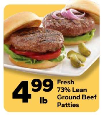 Fresh 73% Lean Ground Beef Patties