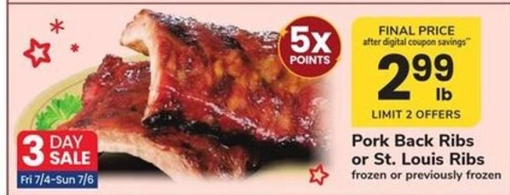 Pork Back Ribs or St Louis Ribs