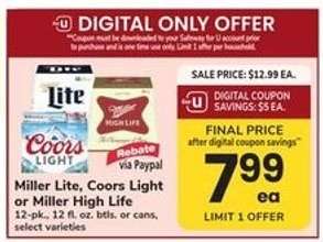 Miller Lite, Coors Light or Miller High Life