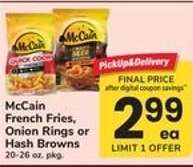 McCain French Fries, Onion Rings or Hash Browns