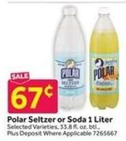 Polar Seltzer or Soda 1 Liter